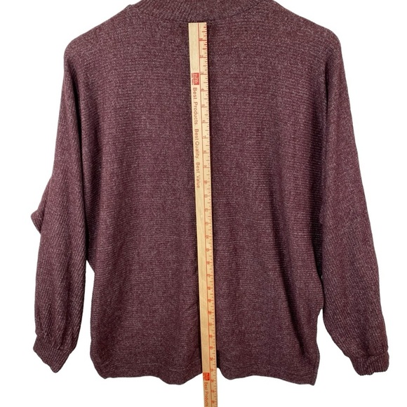 Banana Republic Factory Loungewear Set Small Wine Ribbed Mock Neck Bootcut - Picture 13 of 16